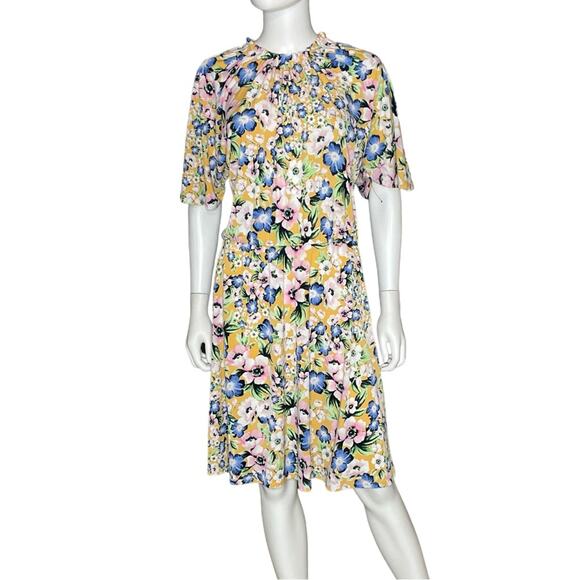 Maggy London Ruffle Ditsy Print Mini Dress Women’s Sz 10 NWOT - Picture 2 of 8